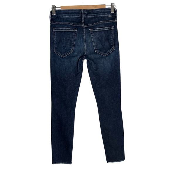 Mother Looker Ankle Fray Denim Jean Partner in Crime | Medium/Dark Wash | SZ 26 - Picture 3 of 12